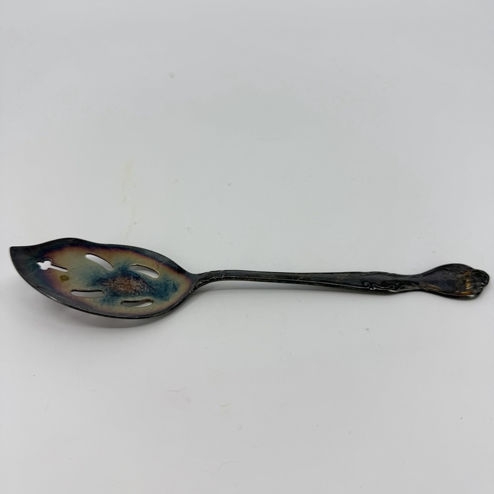 Antique Silverplate Slotted‎ Jelly Spoon - National Silverplate Norma Japan